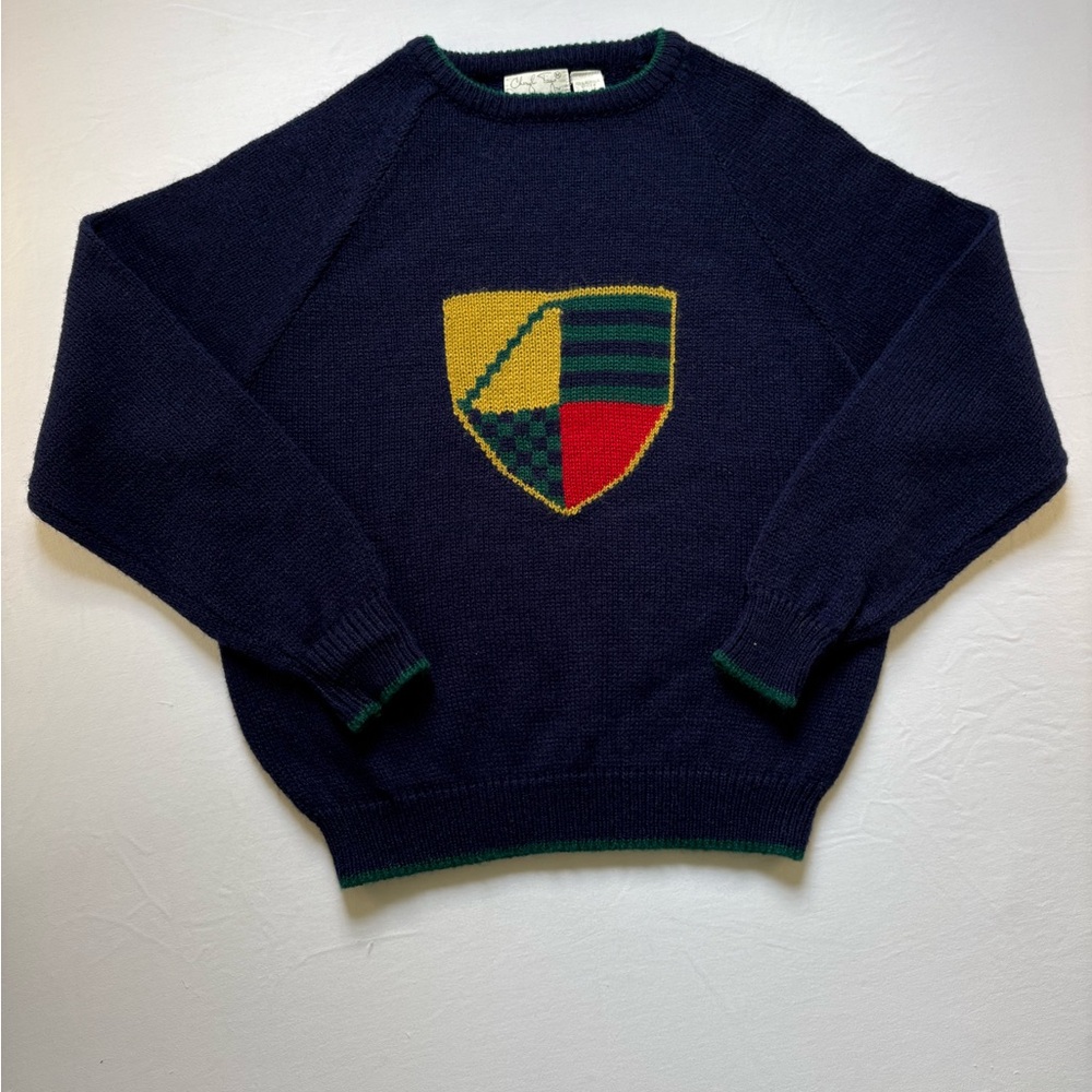 Cheryl Tiegs Vintage Acrylic Knit Sweater, Women’s Medium, Navy Blue